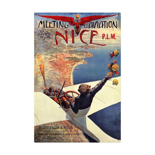 Nice Air Show Vintage Sign, Aviation, Metal Sign, Wall Art, 24 X 36 Inches