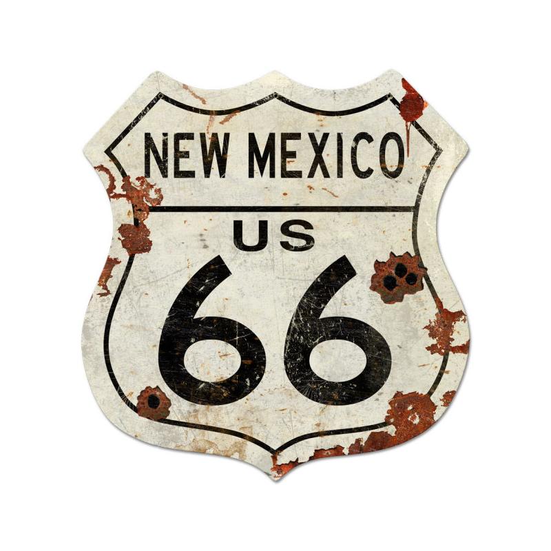 Route New Mexico Us 66 Vintage Sign, Street Signs, Metal Sign, Wall Art, 40 X 42 Inches