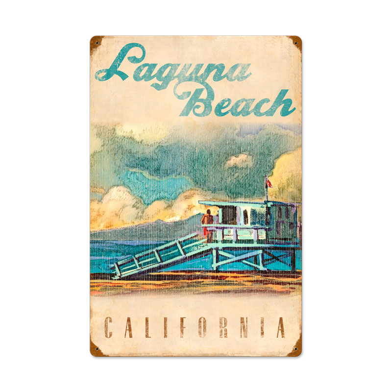 WADE002 - 16 X 24 VINTAGE METAL SIGN - LIFEGUARD TOWER Vintage Sign, Automotive, Metal Sign, Wall Art, 16 X 24 Inches