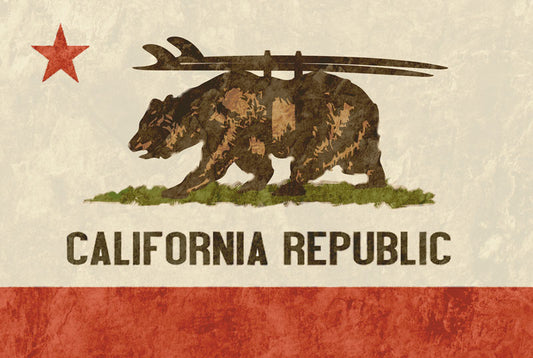 WADE119 - 36 X 24 METAL SIGN - CALIFORNIA REPUBLIC, Automotive, Metal Sign, Wall Art, 36 X 24 Inches