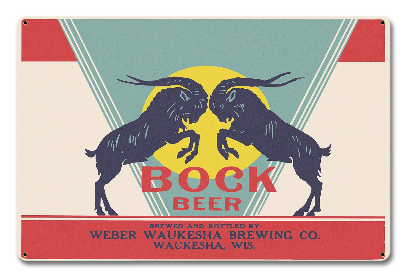 Bock Beer Wakeshua, Automotive, Metal Sign, Wall Art, 12 X 18 Inches