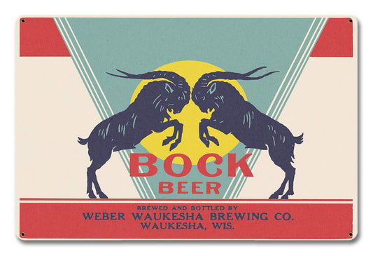 Bock Beer Wakeshua, Automotive, Metal Sign, Wall Art, 12 X 18 Inches