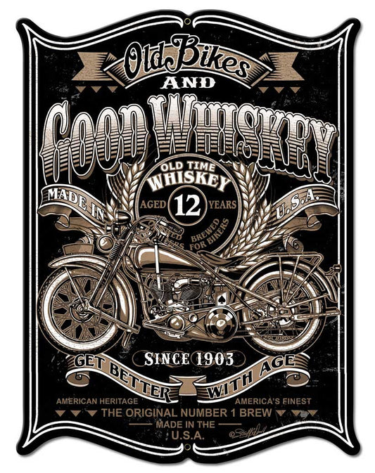 Old Bikes Vintage Sign, Other, Metal Sign, Wall Art, 18 X 23 Inches