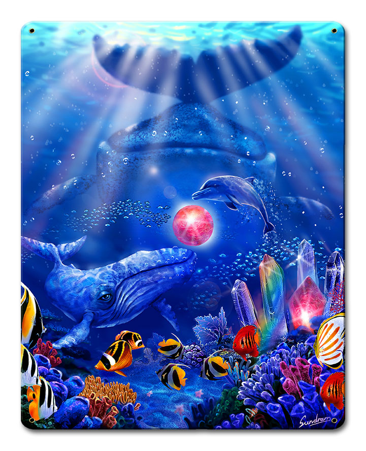 Crystal Kingdom Vintage Sign, Ocean and Beach, Metal Sign, Wall Art, 12 X 15 Inches