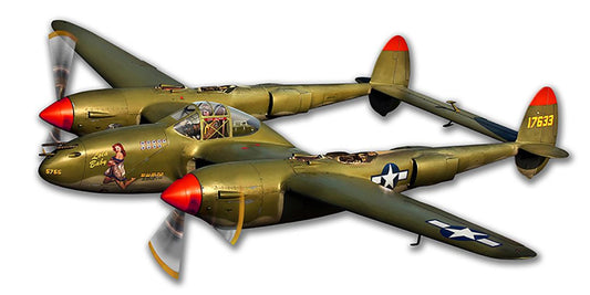 P-38 Lightning Cut-out Vintage Sign