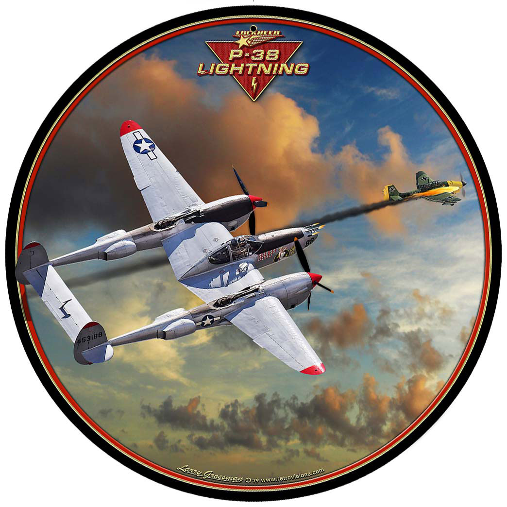 P-38 J Lightning Vintage Sign