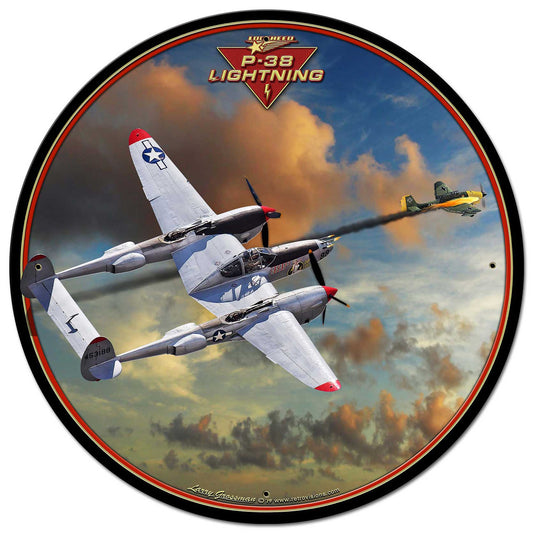 P-38 J Lightning Vintage Sign