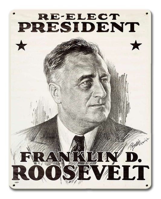 Reelect Roosevelt 1936 12 x 15 Satin