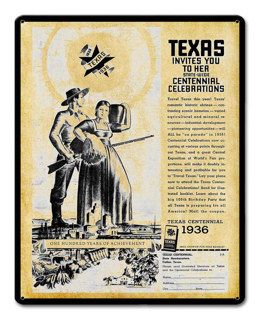Texas Centennial 1936 12 x 15 Satin