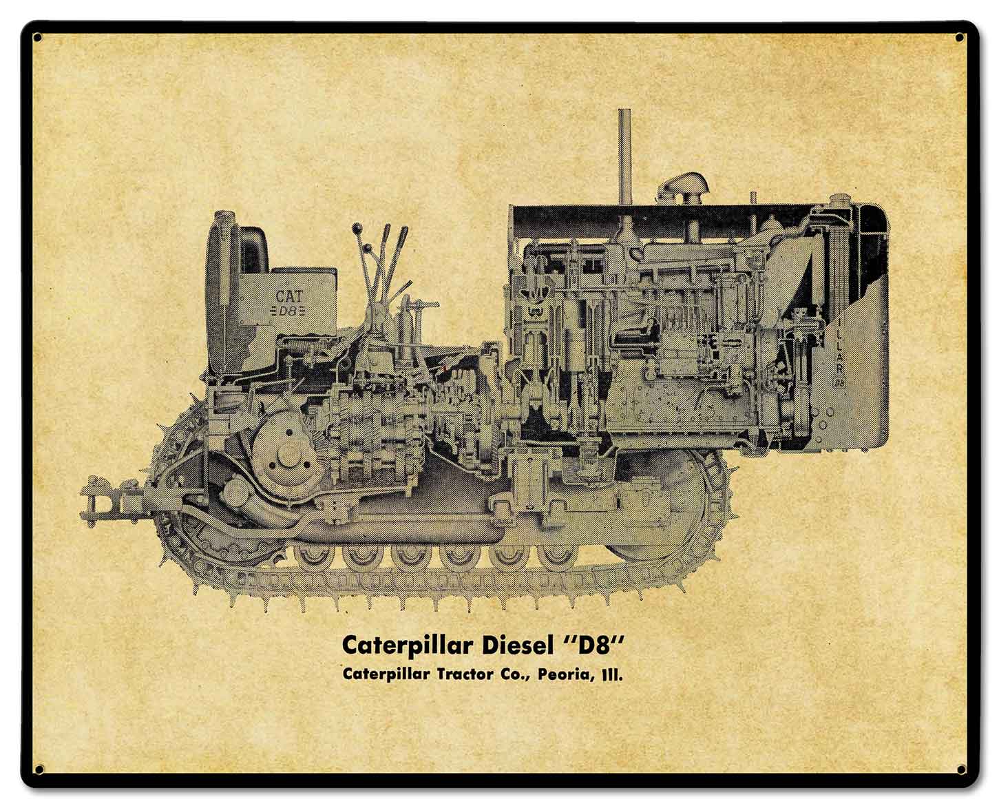 Caterpillar Diesel D8 30 x 24 Custom Shape