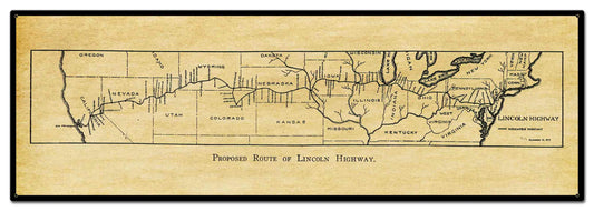 Xray 1913 Lincoln Highway 36 X 12 vintage metal sign