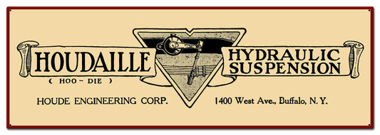 Zulu 1920 Houdaille Marquee Red 36 X 12 vintage metal sign