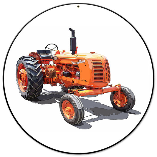 Co Op Tractor Model E4 14 X 14 vintage metal sign
