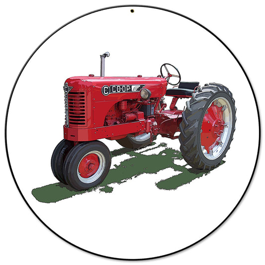 Co-op Model C Tractor 14 X 14 vintage metal sign