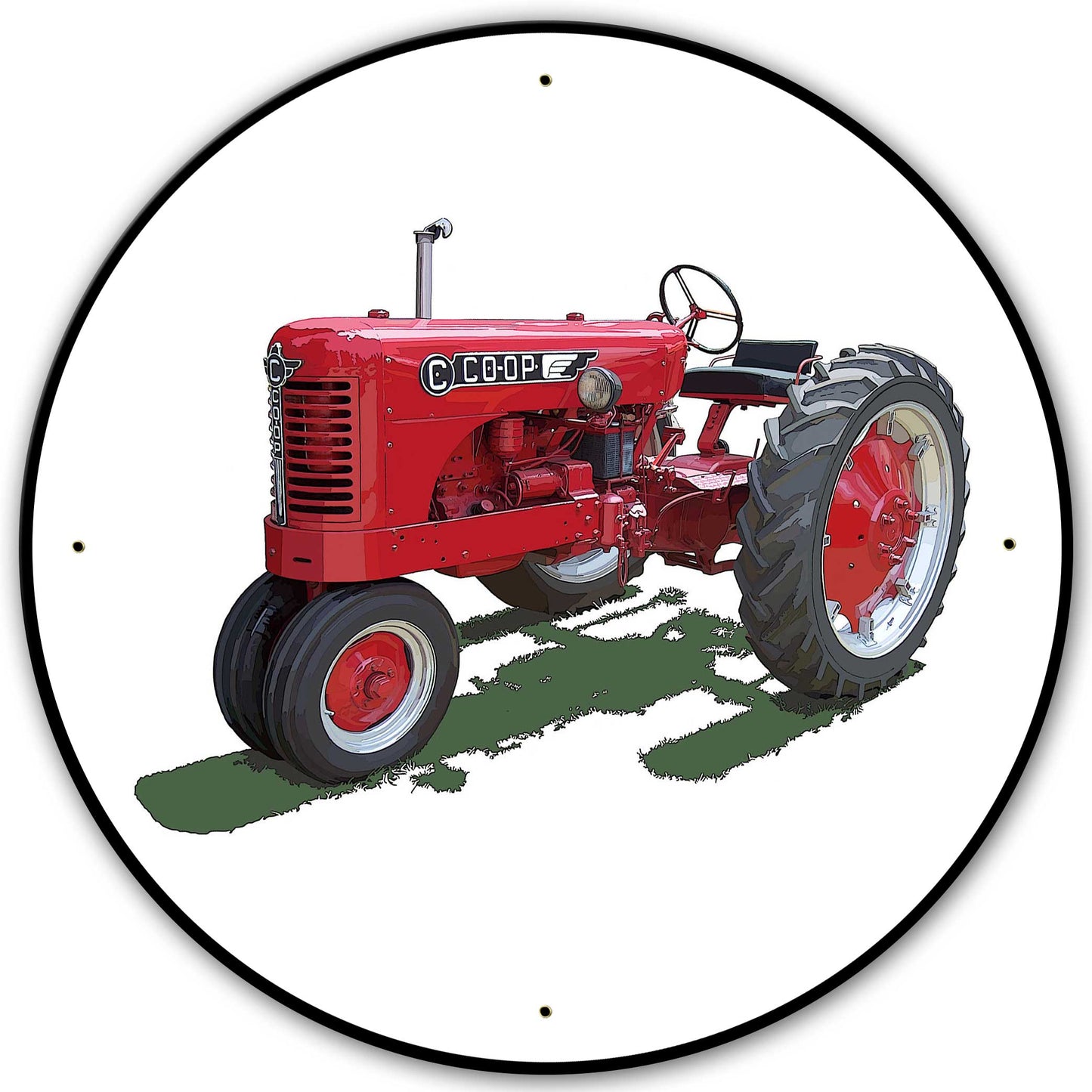 Co-op Model C Tractor 28 X 28 vintage metal sign