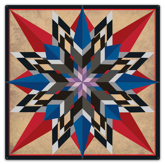 16 Point Star Red Blue