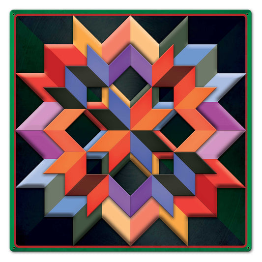 Box Pattern Green Dark Bkgd