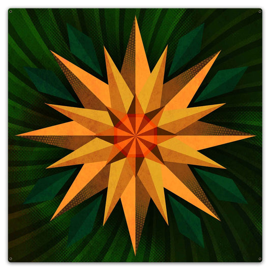 Sunflower Sphere Orange Green