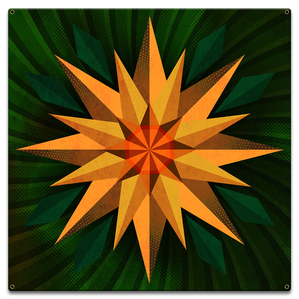 Sunflower Sphere Orange Green
