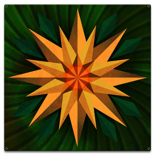 Sunflower Sphere Orange Green