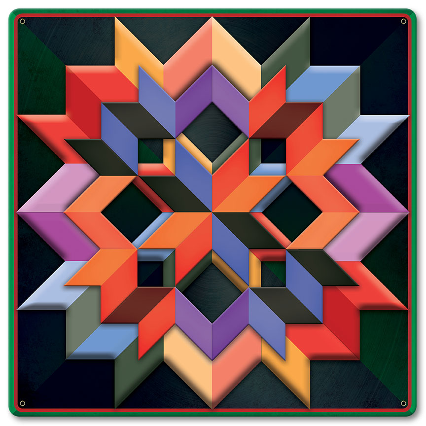 Box Pattern Green Dark Bkgd