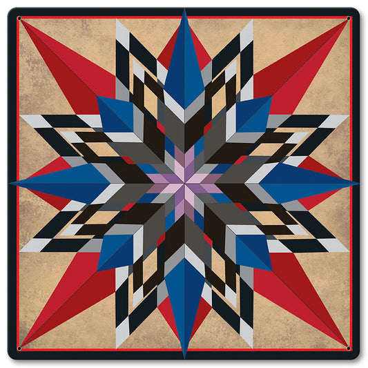 16 Point Star Red Blue