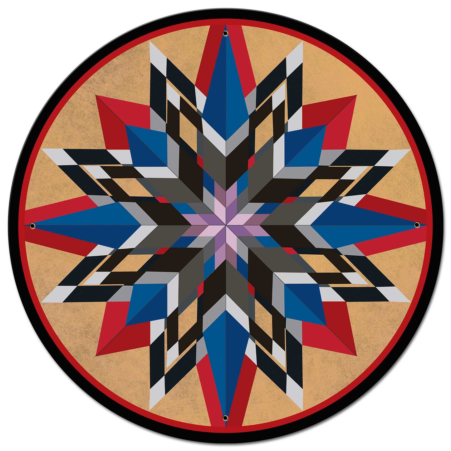 16 Point Star Red Blue