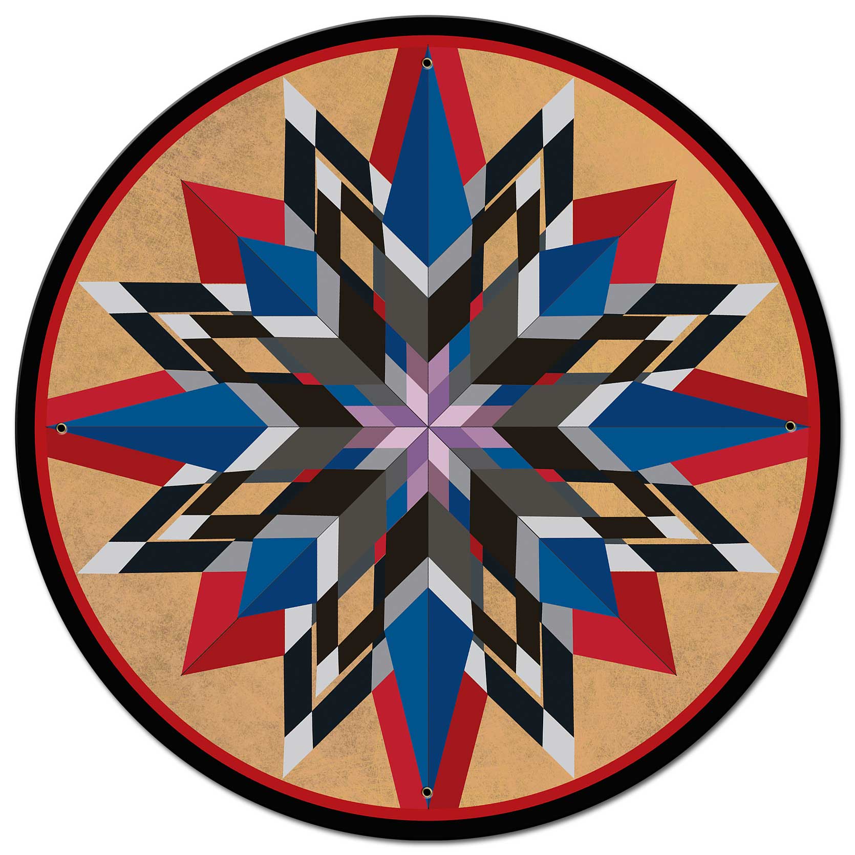 16 Point Star Red Blue