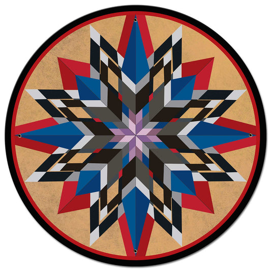 16 Point Star Red Blue