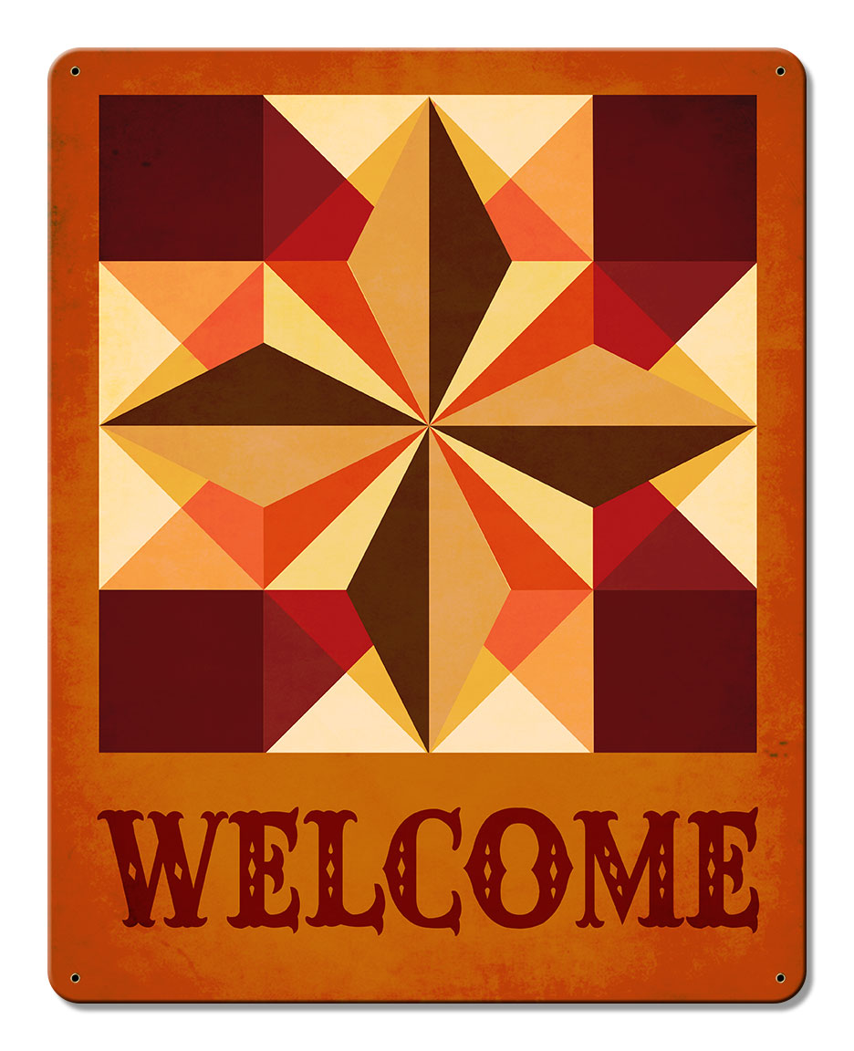 Six Square Welcome Orange Background