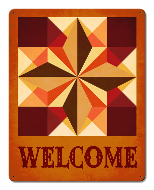 Six Square Welcome Orange Background