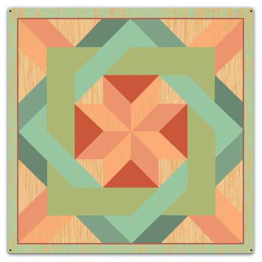 Box In Box Quilt Green