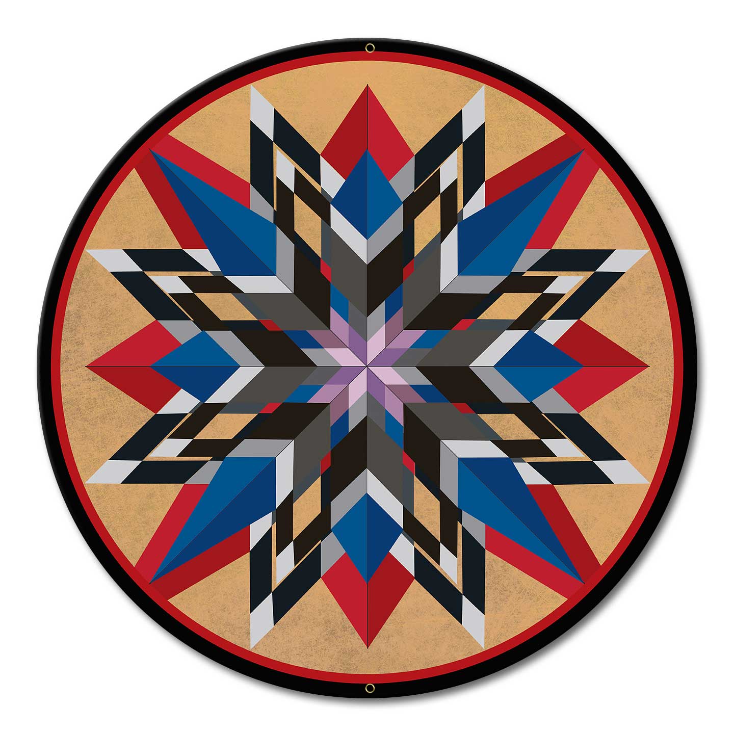 16 Point Star Red Blue – Metal Sign Barn