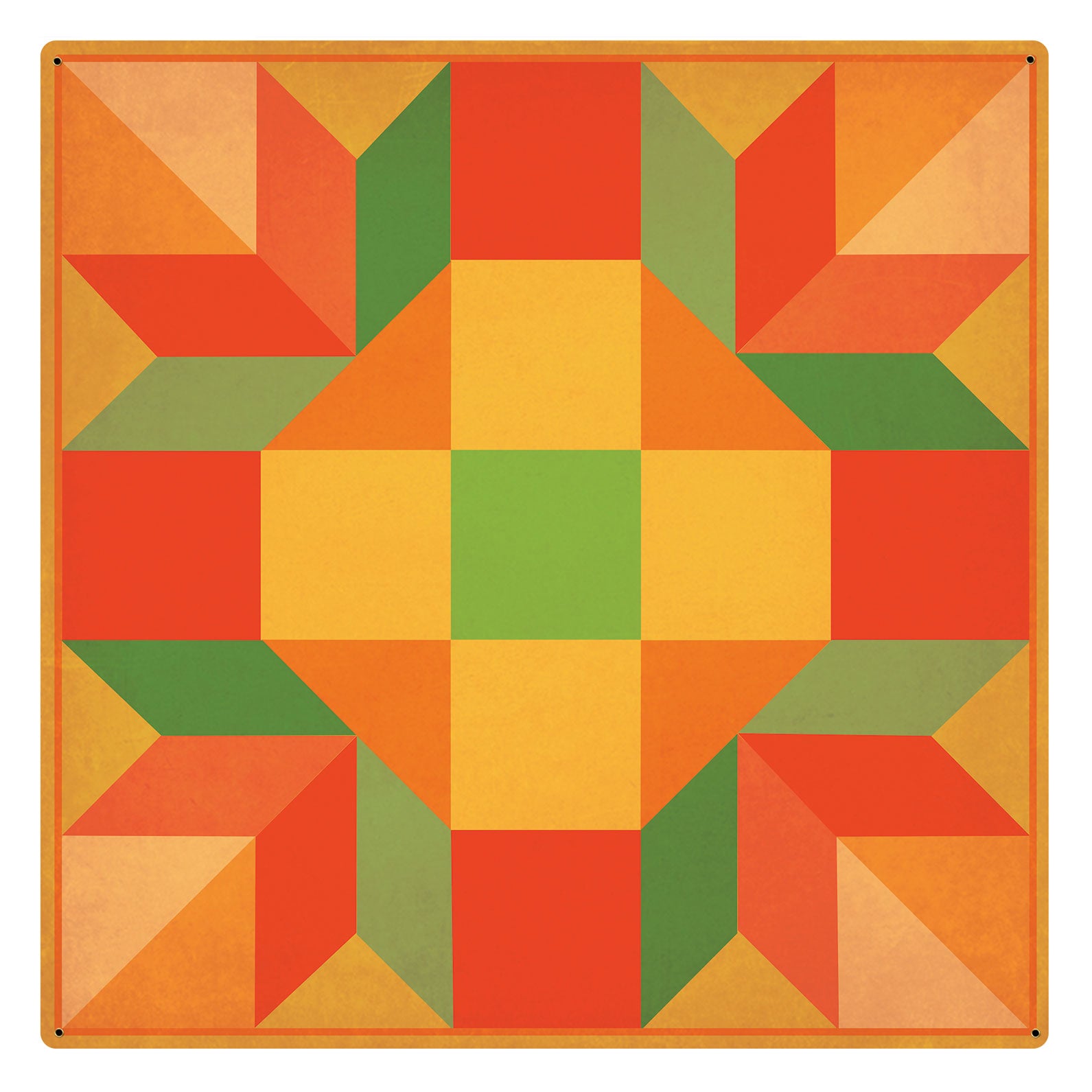 Orange Quilt 24 x 24 Custom Shape