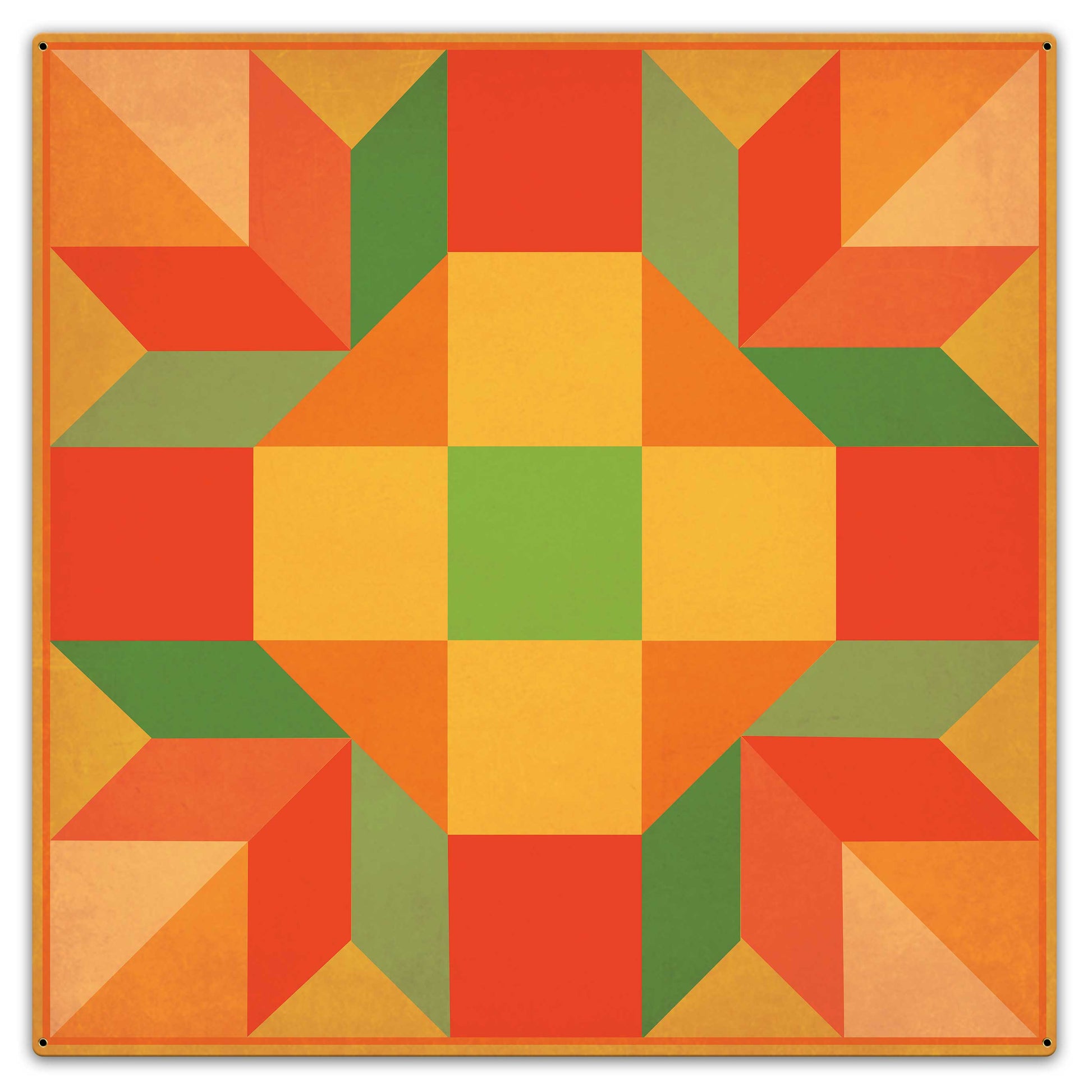 Orange Quilt 36 x 36 Custom Shape