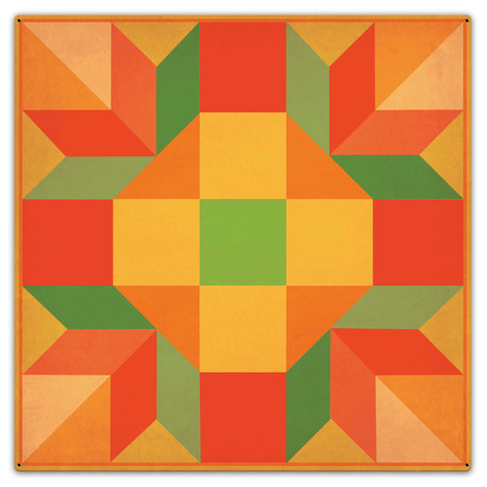 Orange Quilt 36 x 36 Custom Shape