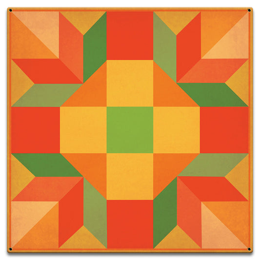 Orange Quilt 18 x 18 Custom Shape