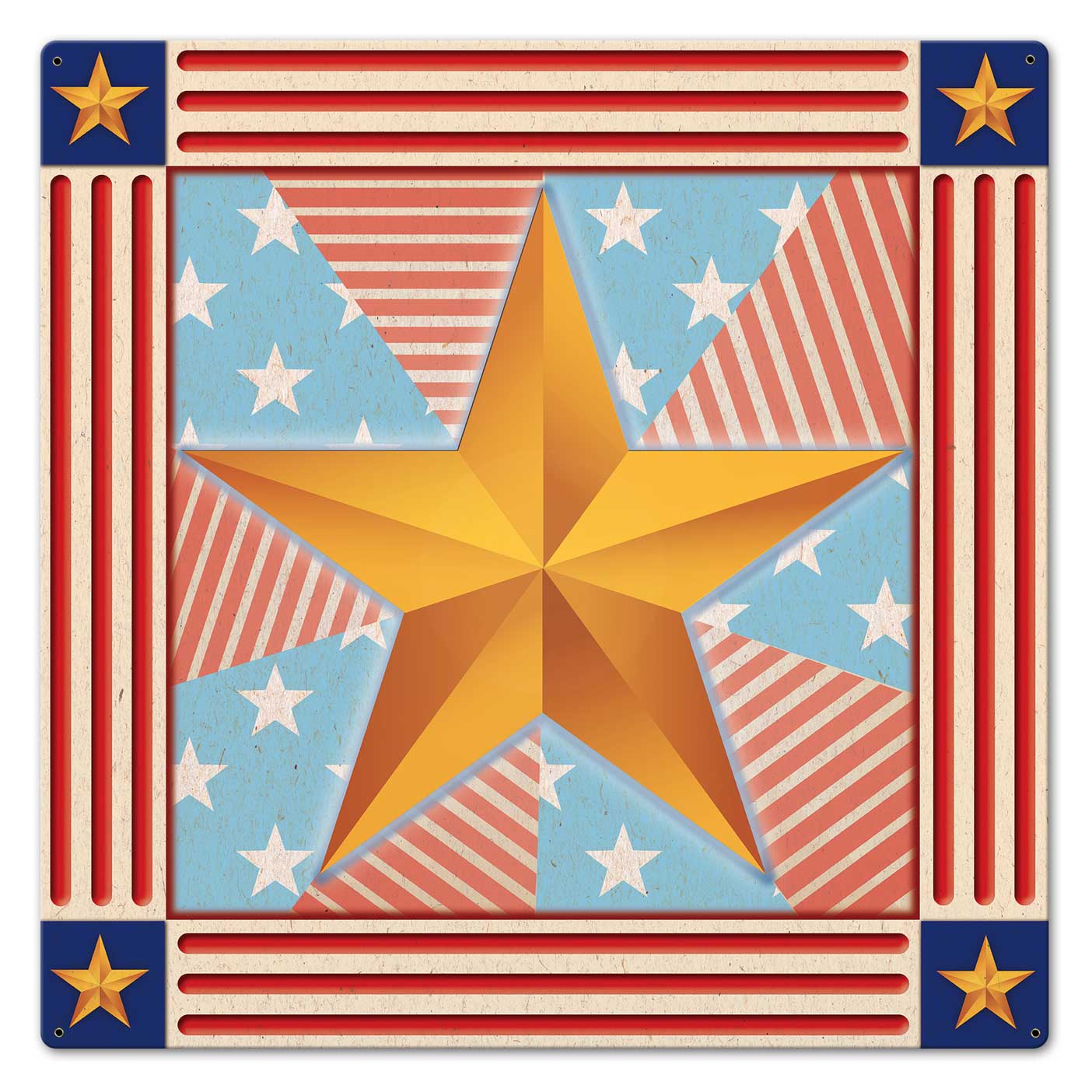 Stars and Stripes 24 x 24 Custom Shape
