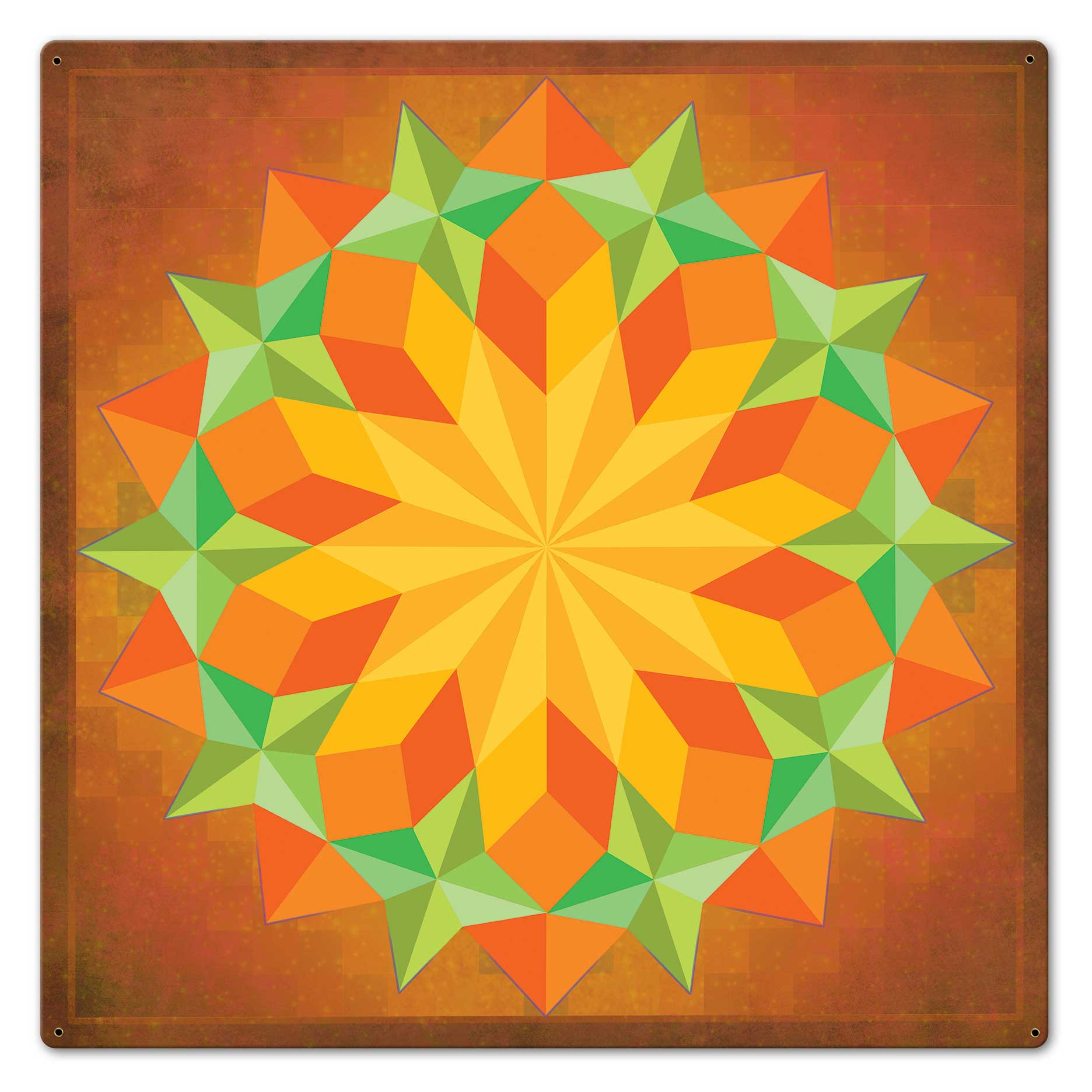 Sun Quilt Square 24 x 24 Custom Shape