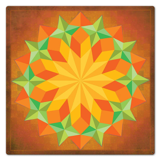 Sun Quilt Square 24 x 24 Custom Shape