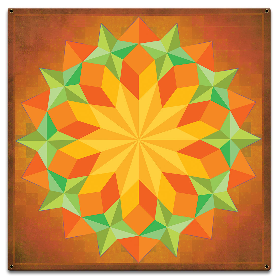 Sun Quilt Square 18 x 18 Custom Shape