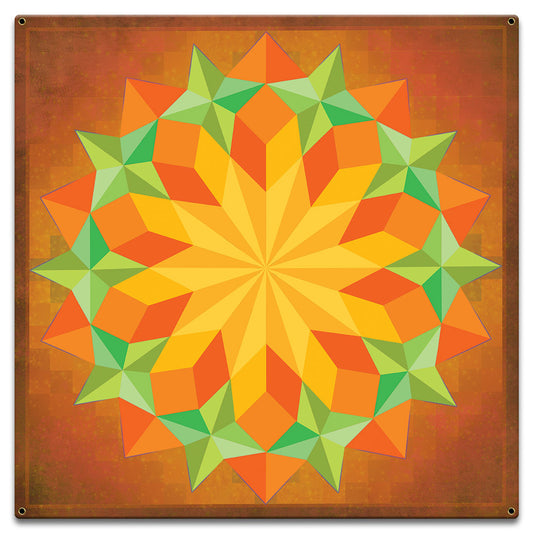 Sun Quilt Square 18 x 18 Custom Shape