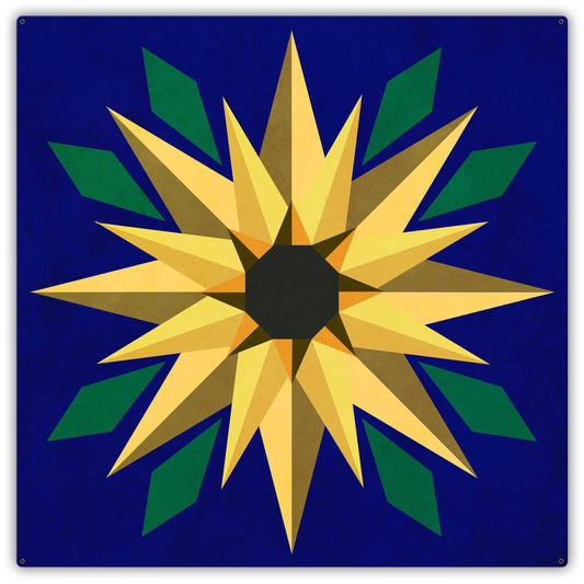Sunflower Blue Background 42 x 42 Custom Shape