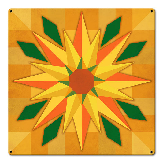 Southwest Sunflower Quilt 18 x 18 Custom Shape