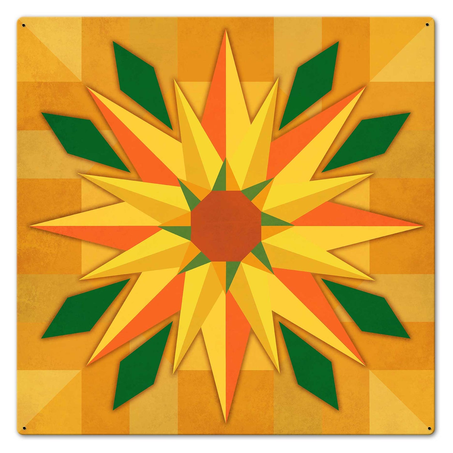 Southwest Sunflower Quilt 24 x 24 Custom Shape