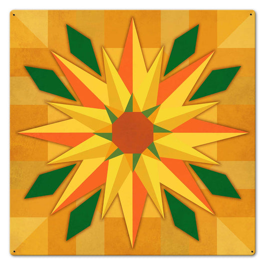 Southwest Sunflower Quilt 24 x 24 Custom Shape