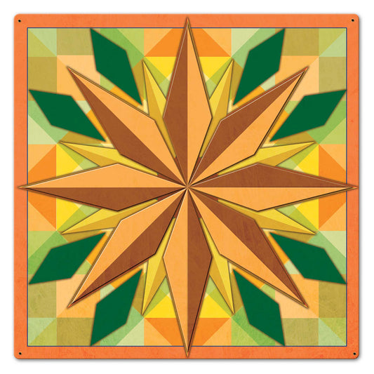 8 Point Star Orange 24 x 24 Custom Shape
