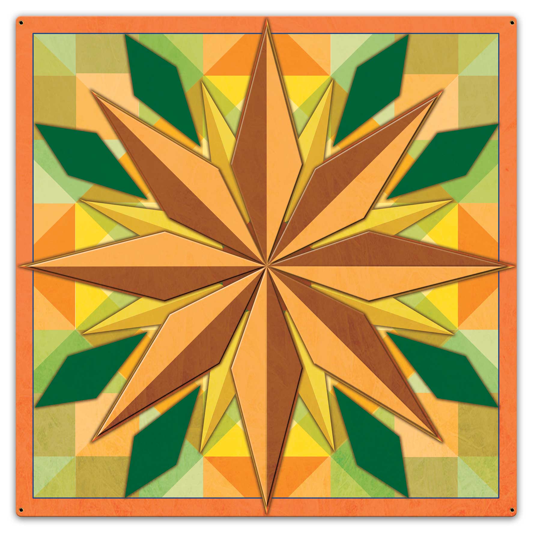 8 Point Star Orange 36 x 36 Custom Shape