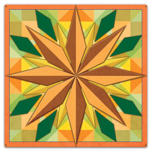 8 Point Star Orange 36 x 36 Custom Shape