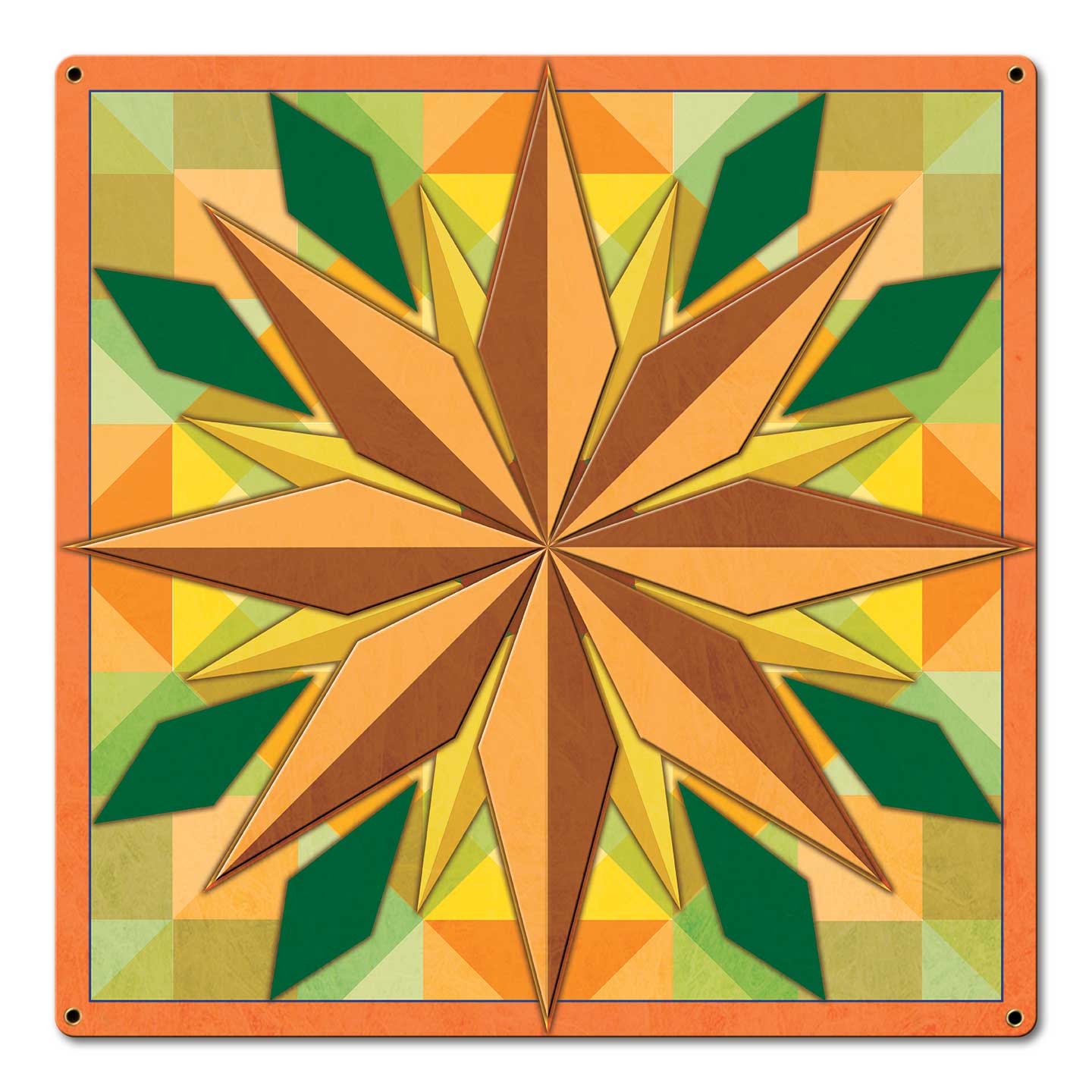 8 Point Star Orange 18 x 18 Custom Shape